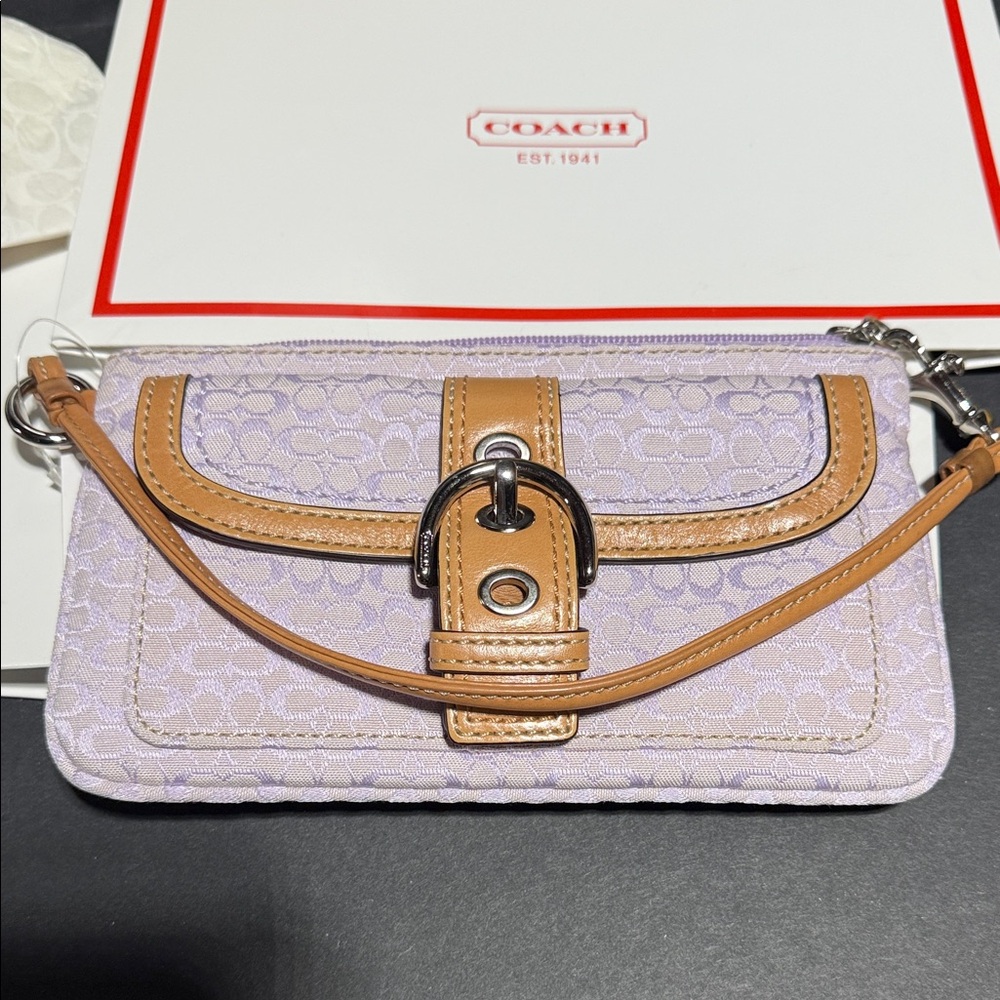 Coach Lilac and Brown Wristlet